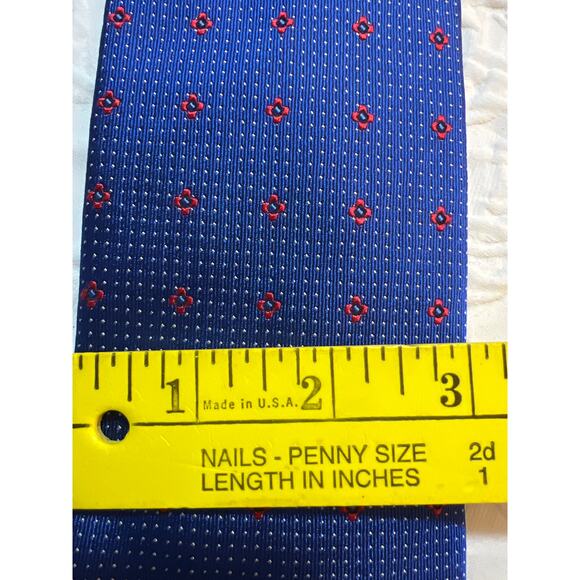Bruno Marchesi Handmade silk tie blue/red/white, Italy - Picture 5 of 5